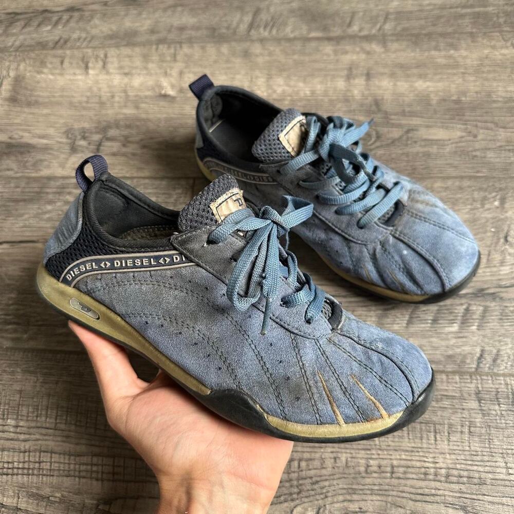 Epic Vintage Y2K Navy Suede Slim Low Diesel Archive Shoe Sneaker